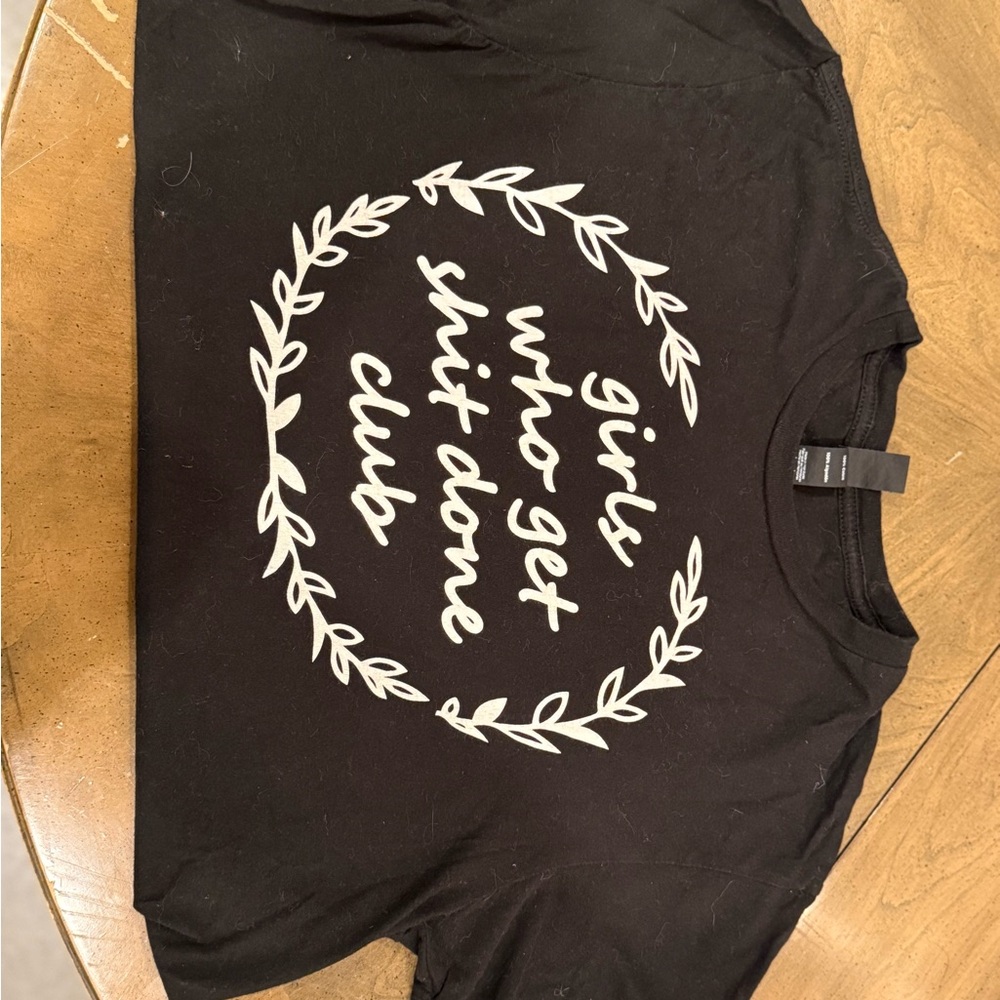 District Black Tee with White Logo Tag